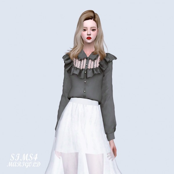 SIMS4 Marigold: Mari Lace Frill blouse