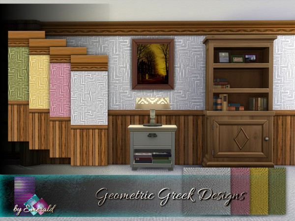  The Sims Resource: Geometric Greek Designs Walls by emerald