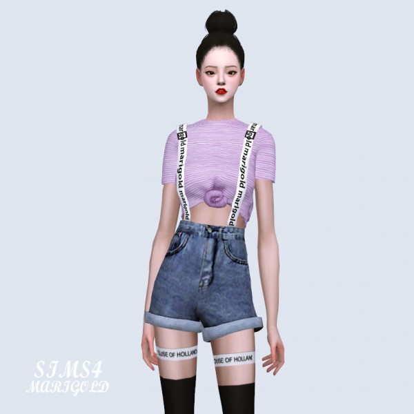  SIMS4 Marigold: Shoulder Strap Shorts