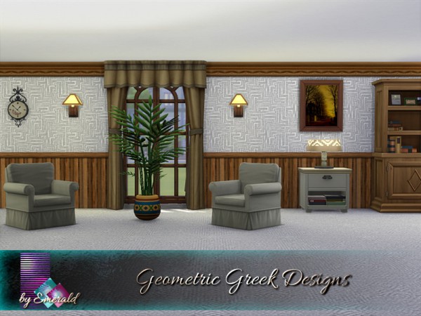  The Sims Resource: Geometric Greek Designs Walls by emerald