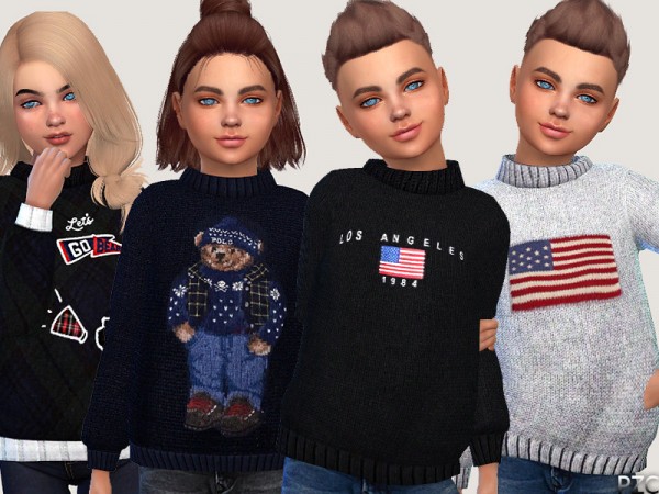  The Sims Resource: Winter Sweaters For Children 02 by Pinkzombiecupcakes