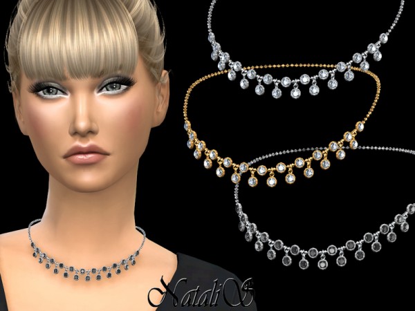  The Sims Resource: Round crystals necklace v2 by NataliS