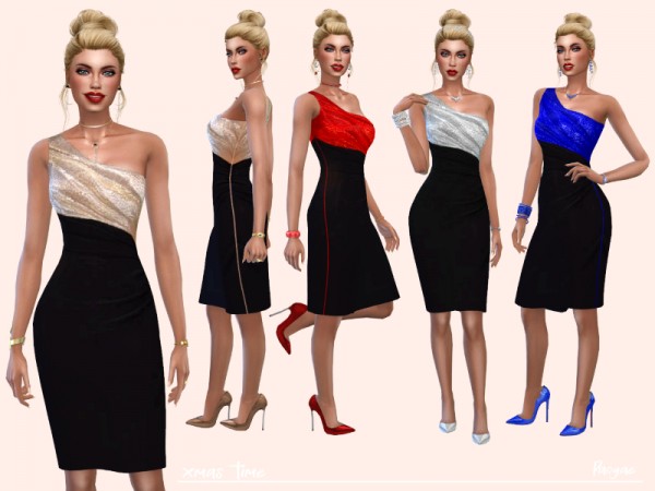  The Sims Resource: Xmas time dress by Paogae
