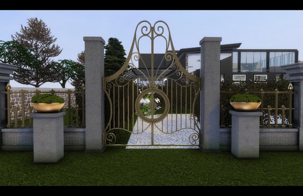  Blooming Rosy: Angel Hair Fence, Gate and Regal Rock Planter