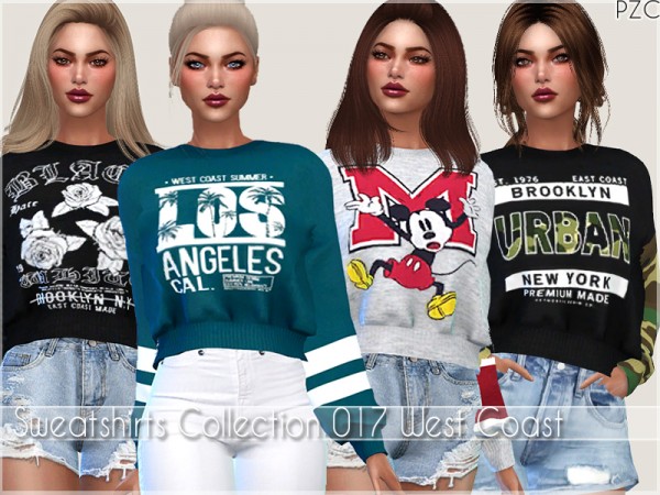  The Sims Resource: Sweatshirts Collection 017 West Coast by Pinkzombiecupcakes