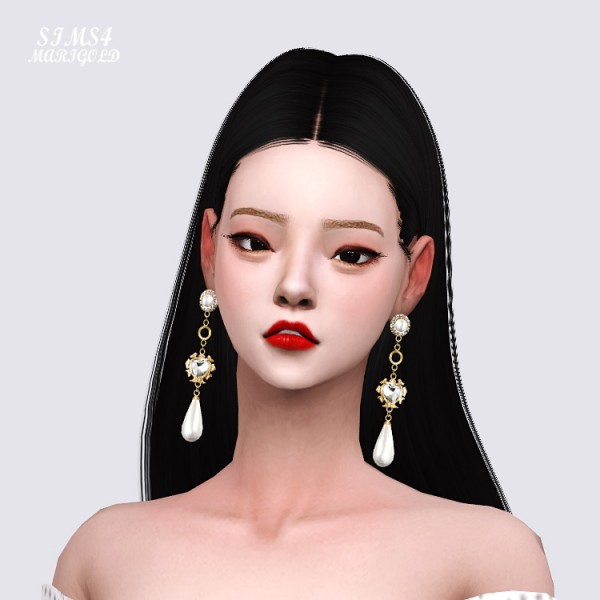  SIMS4 Marigold: Big Pearl Earrings