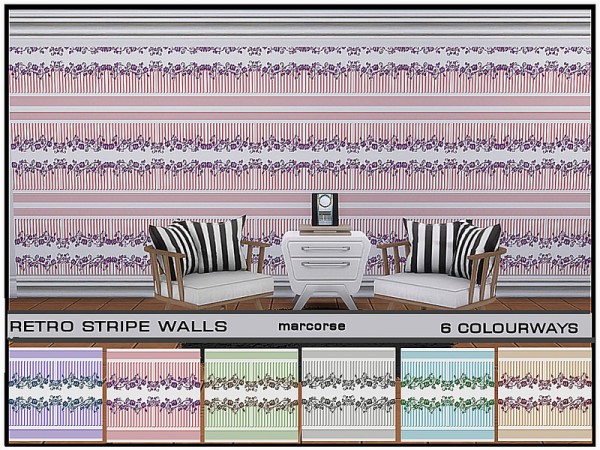  The Sims Resource: Retro Stripes Walls by marcorse