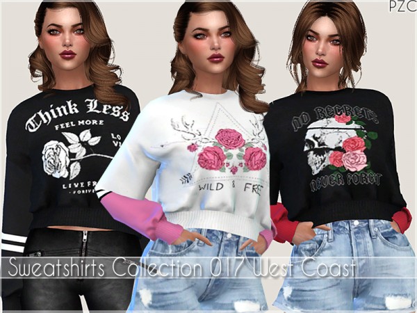  The Sims Resource: Sweatshirts Collection 017 West Coast by Pinkzombiecupcakes