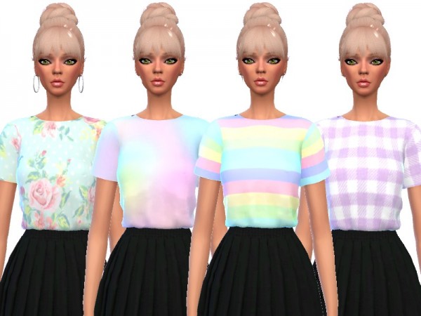  The Sims Resource: Snazzy Cropped Tee by Wicked Kittie