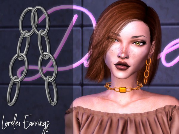  The Sims Resource: Lorelei Earrings by Genius666