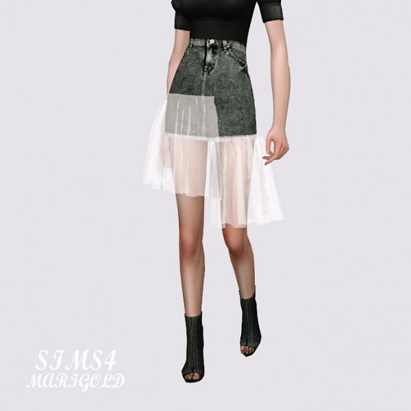  SIMS4 Marigold: Mesh Denim Skirt
