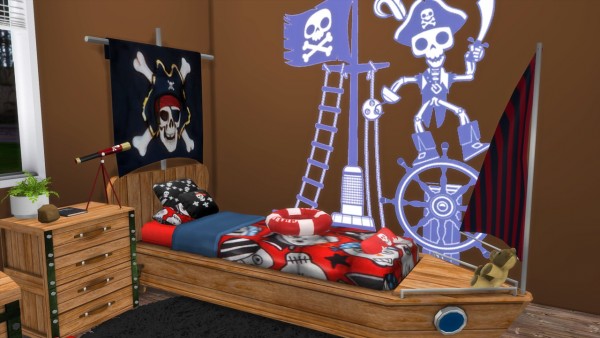  Models Sims 4: Opposite twins bedroom Pirates