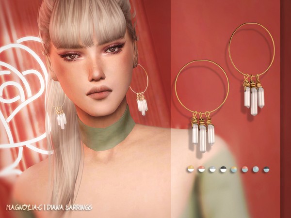  The Sims Resource: Diana Earrings by magnolia c