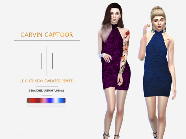  The Sims Resource: Cute sweater ripped by carvin captoor