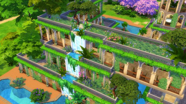  Mod The Sims: Hanging Gardens of Babylon (No CC) by Oo NURSE oO