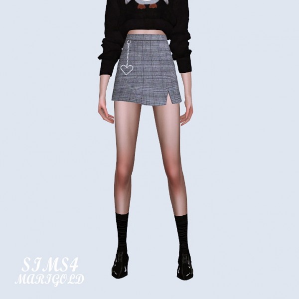  SIMS4 Marigold: Heart Chain Mini Skirt