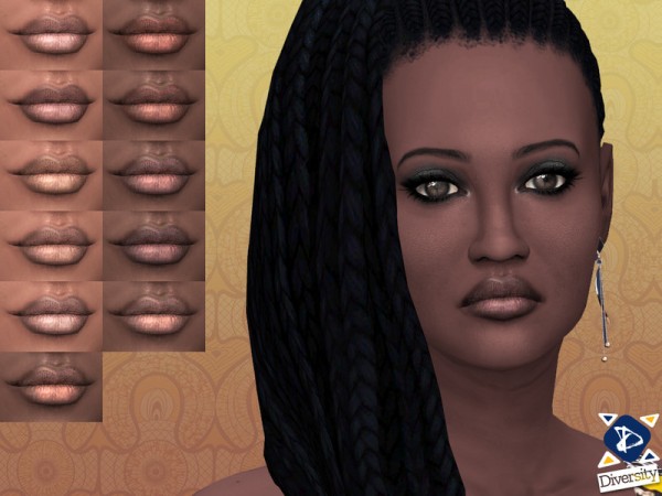  The Sims Resource: Natural Lipstick   Lipgloss for Dark skintones by lilotea