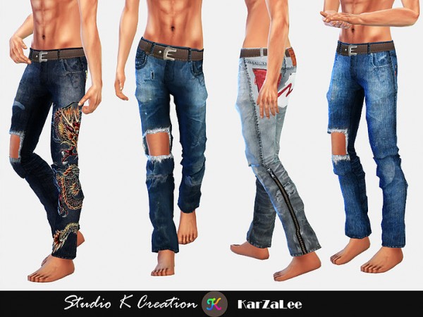 Studio K Creation: Giruto 70 ripped jeans • Sims 4 Downloads