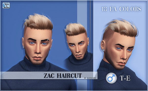  Sims 4 Studio: Zac Haircut by Mathcope