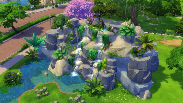  Mod The Sims: Nightingale Waterfall (No CC) by Oo NURSE oO