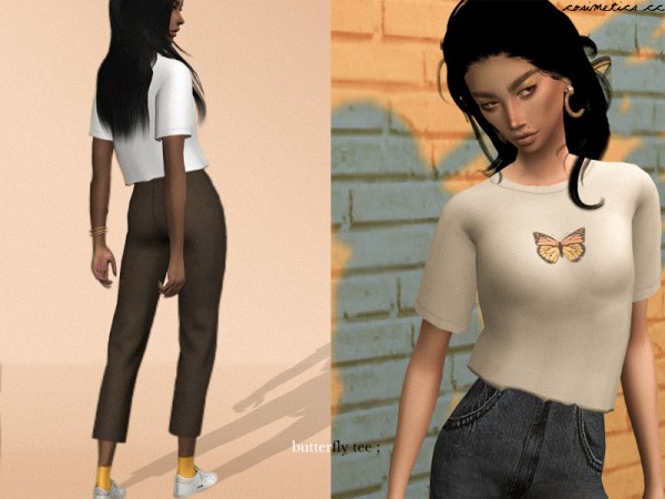  The Sims Resource: Butterflt Tee by cosimetics