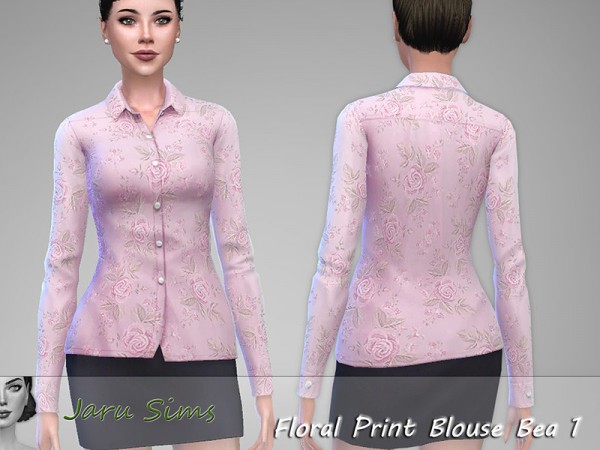  The Sims Resource: Floral Print Blouse Bea 1 by Jaru Sims