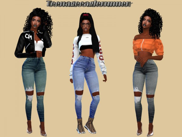  The Sims Resource: Shannon High Rise Jeans by Teenageeaglerunner