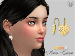 The Sims Resource: Small metal beads earrings by NataliS • Sims 4 Downloads