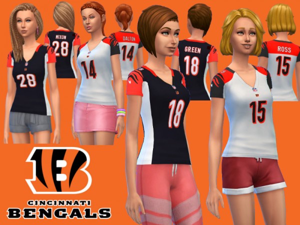  The Sims Resource: Ladies replica Cincinnati Bengals jerseys by RJG811