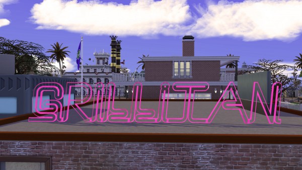  Mod The Sims: Modern Grillitan Diner Sign by BulldozerIvan