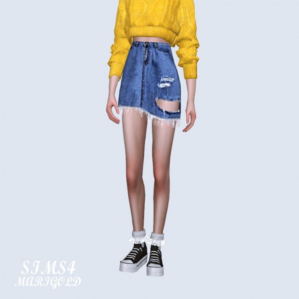  SIMS4 Marigold: Destroyed Mini skirt 2