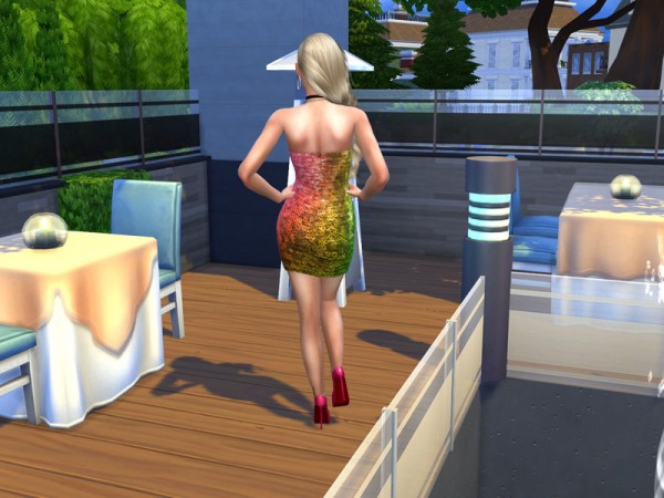  The Sims Resource: Rainbow Sparkle Sequin Mini Dress by neinahpets