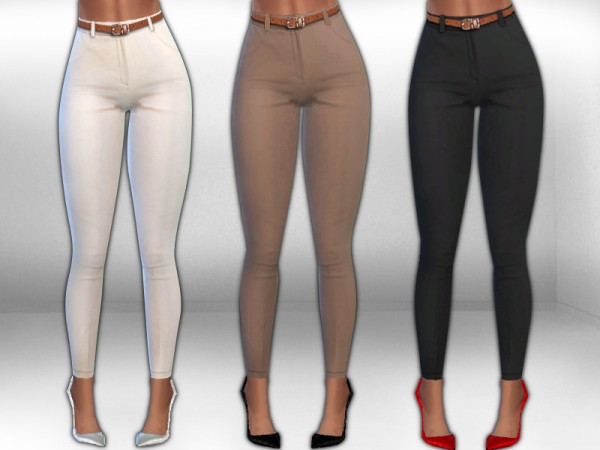  The Sims Resource: Moda Stretch Classial Trousers with Belt by Saliwa