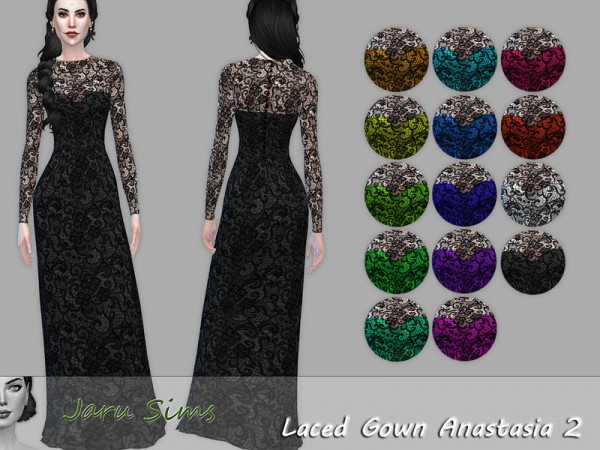  The Sims Resource: Laced Gown Anastasia 2 by Jaru Sims