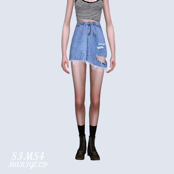  SIMS4 Marigold: Destroyed Mini skirt 2