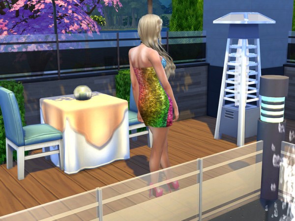  The Sims Resource: Rainbow Sparkle Sequin Mini Dress by neinahpets