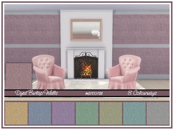  The Sims Resource: Dyed Burlap Walls by marcorse