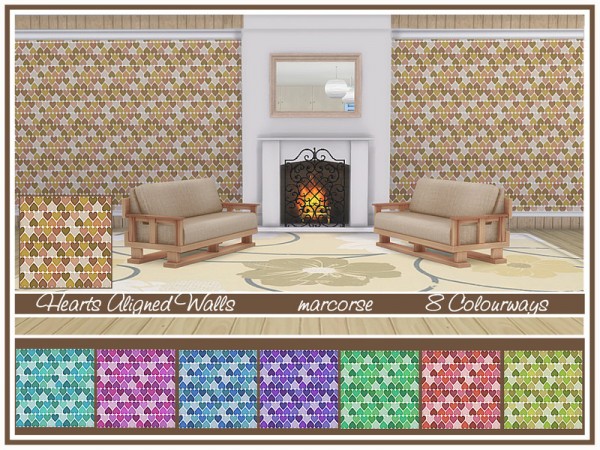  The Sims Resource: Hearts Aligned Walls by marcorse