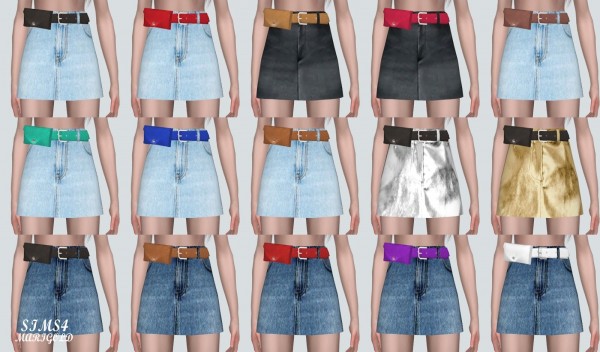  SIMS4 Marigold: Mini Skirt With Waist Bag Belt