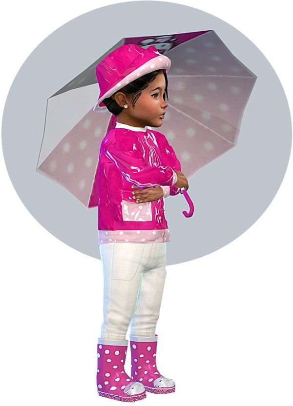  Sims4 boutique: Hello Kitty Rain Outfit for little Toddler Girls