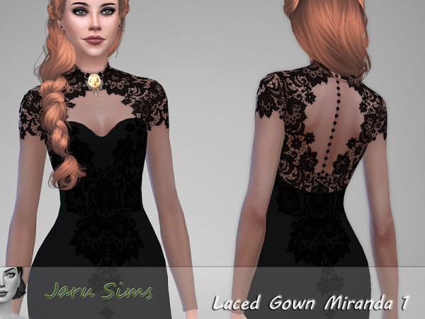  The Sims Resource: Laced Gown Miranda 1 by Jaru Sims
