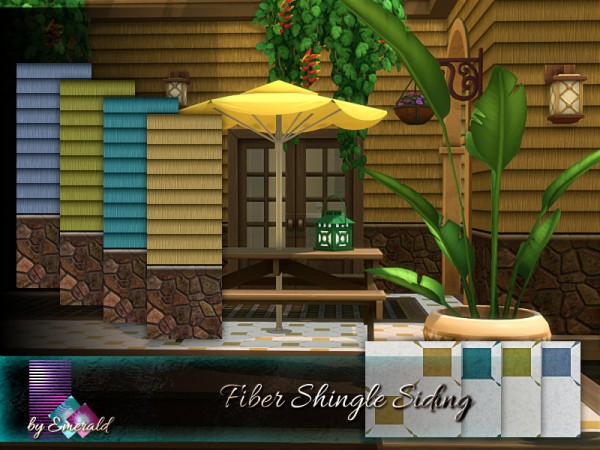  The Sims Resource: Fiber Shingle Siding by emerald