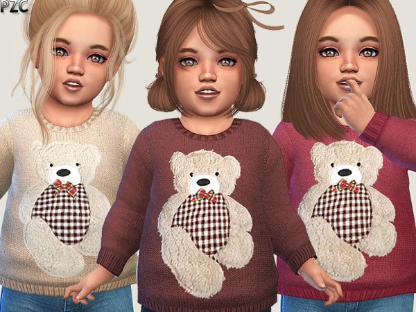  The Sims Resource: Little Bear Sweater 02 by Pinkzombiecupcakes