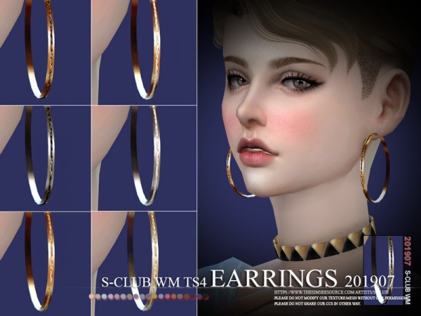  The Sims Resource: Earrings 201907 by S Club