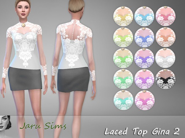  The Sims Resource: Laced Top Gina 2 by Jaru Sims