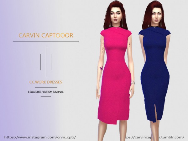  The Sims Resource: Formal work Dress by carvin captoor