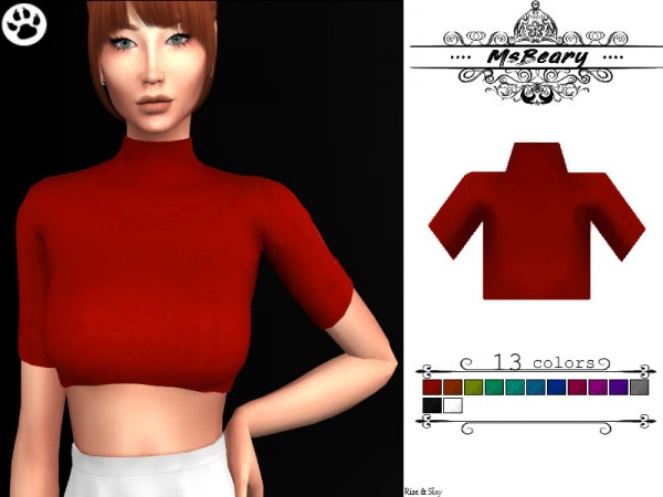  The Sims Resource: Croptop Turtleneck by MsBeary