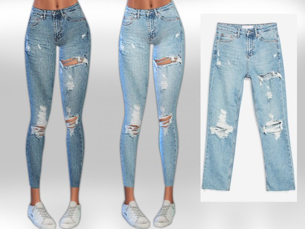  The Sims Resource: Destroy Rip Jeans by Saliwa