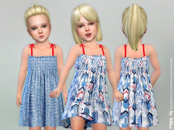  The Sims Resource: Blue Summer Dress by lillka
