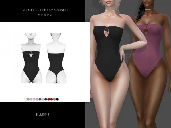  The Sims Resource: Strapless Tied Up Swimsuit by Bill Sims